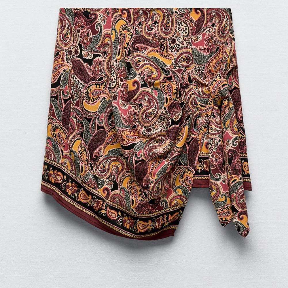 Zara Printed Skort with Knot